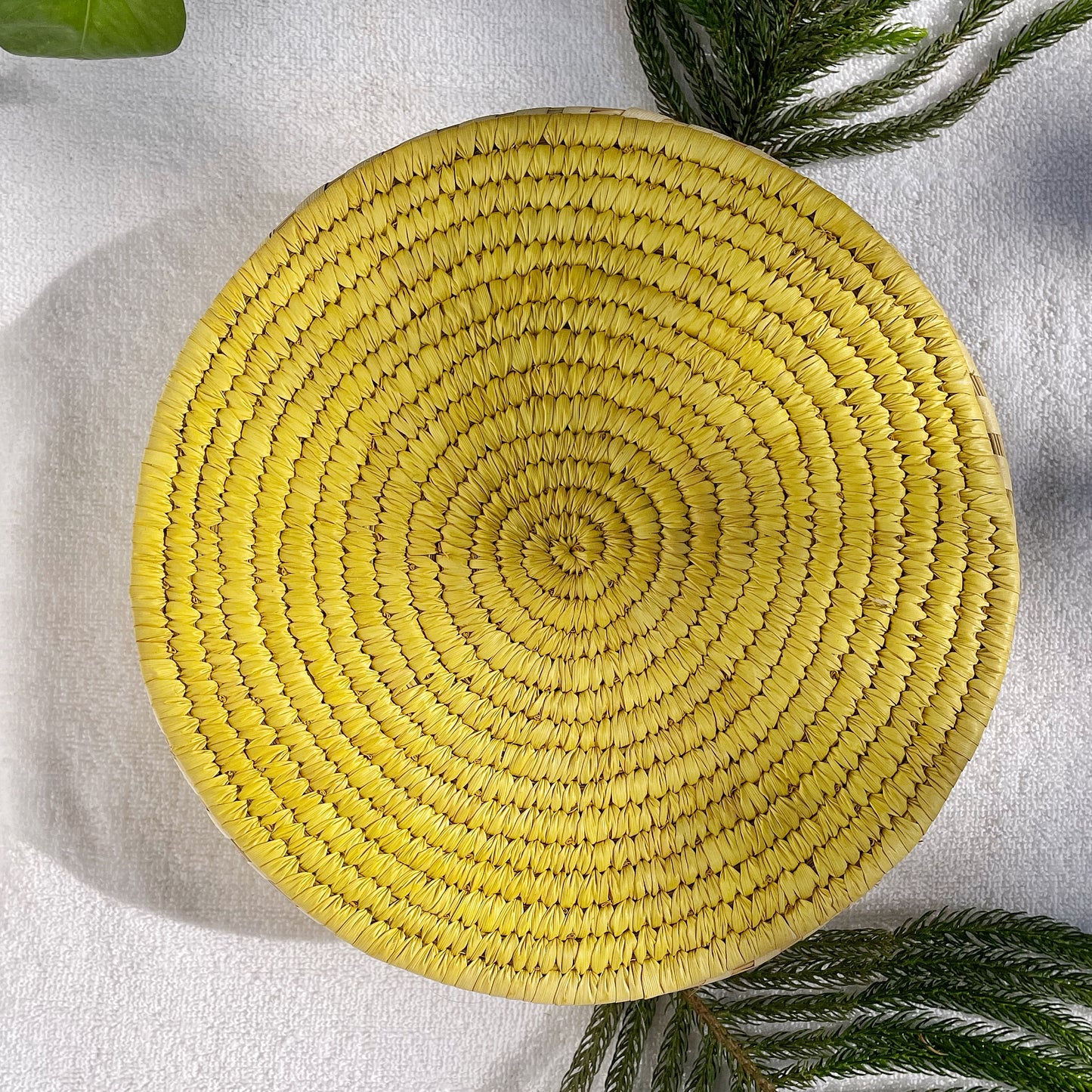 Handcrafted Sabai Grass & Date Palm Round Storage Box - Versatile, Eco-Friendly & Stylish Organizer