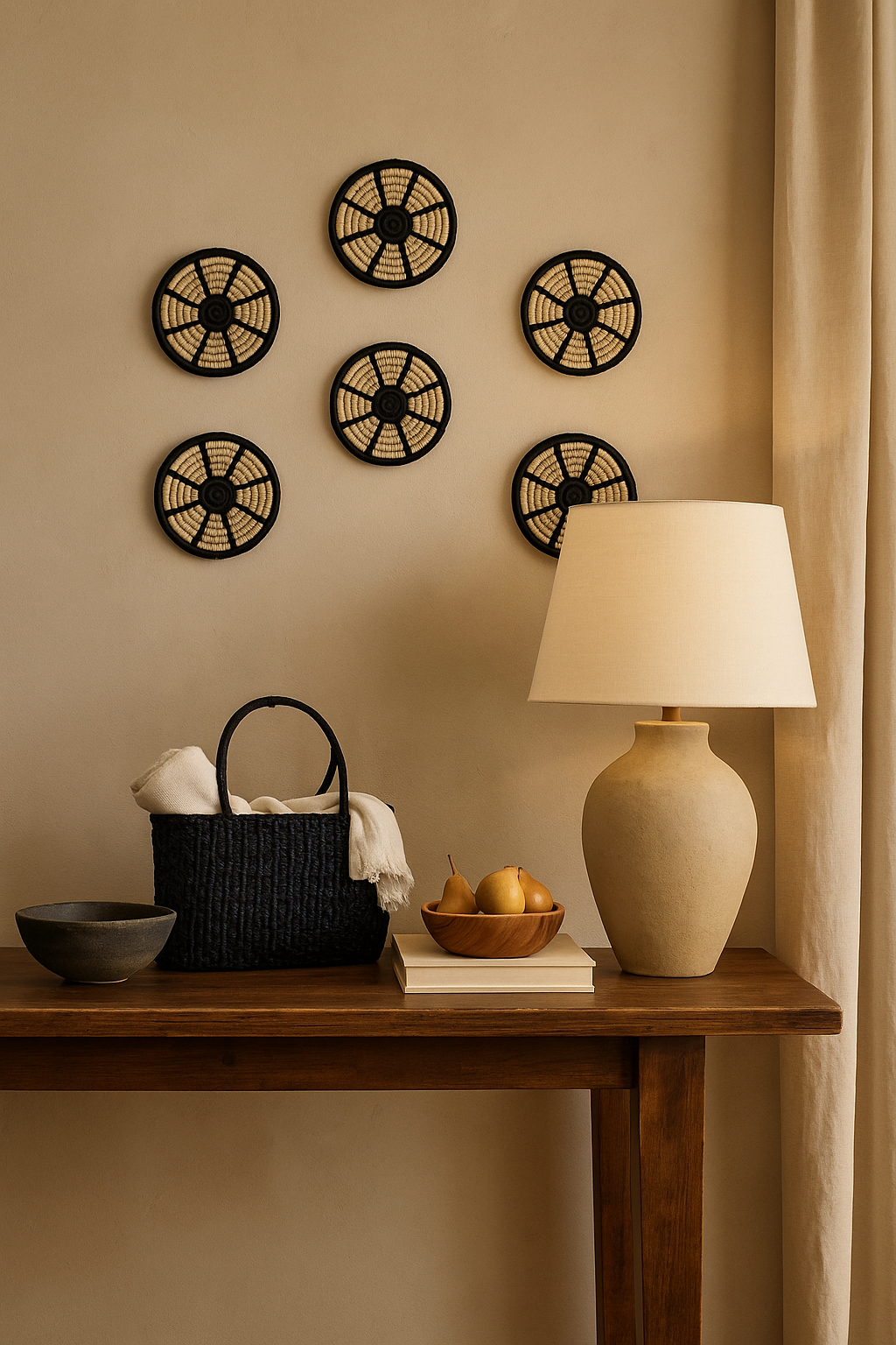 Elina Sabai Grass Natural Round Wall Basket