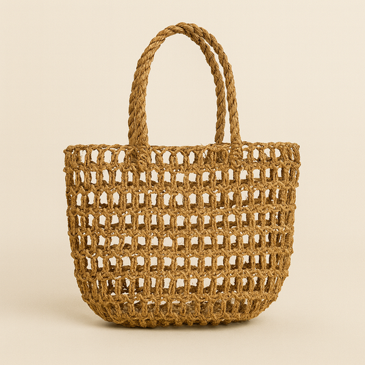 Classic Sabai Grass Straw Beach Bag
