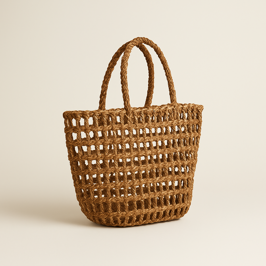 Classic Sabai Grass Straw Beach Bag