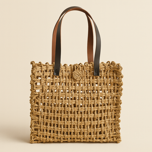 Straw Hobo Beach Tote – Handwoven with Sabai Grass