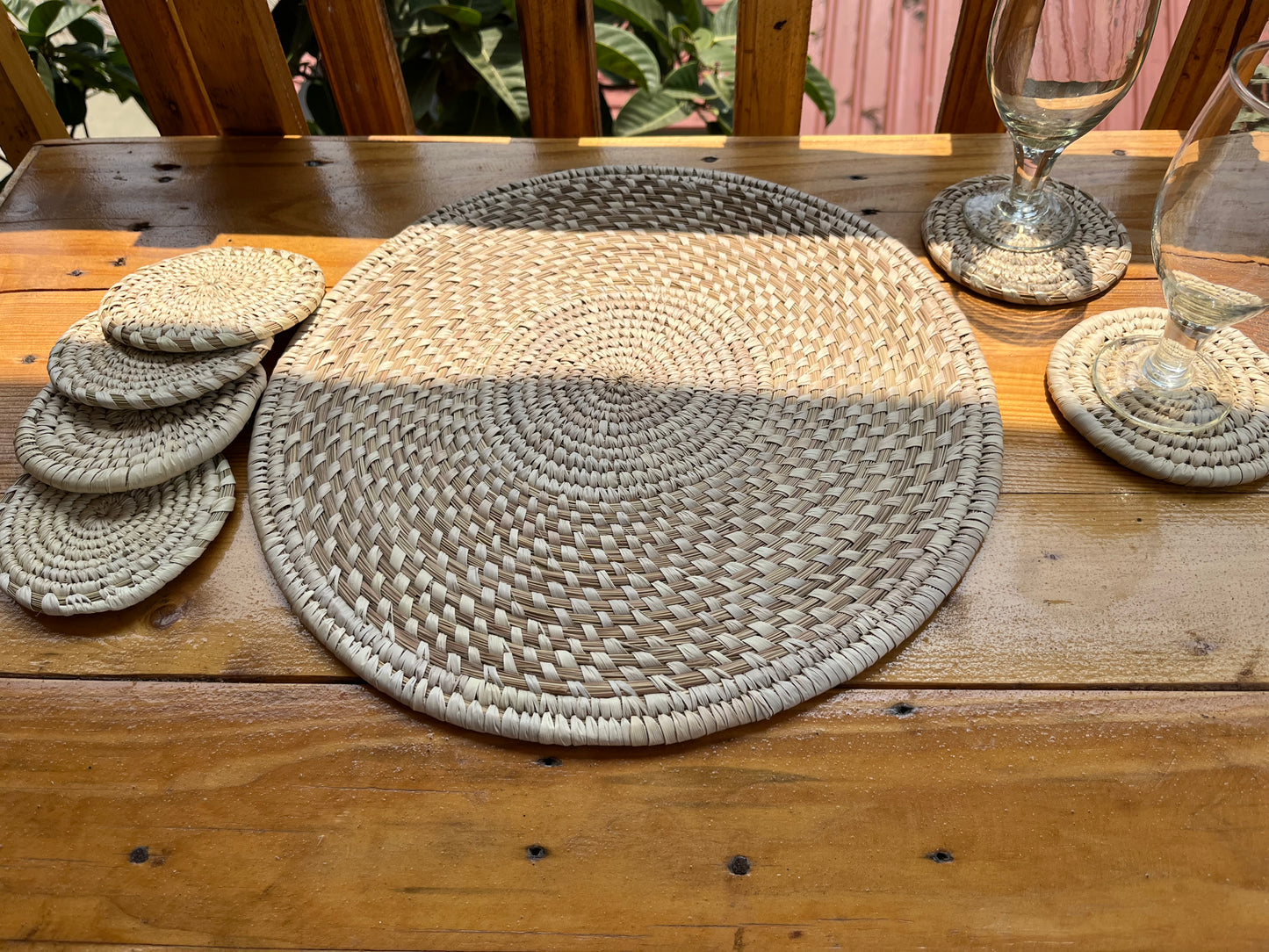 Handcrafted Sabai Grass Round Table Mat – Eco-Friendly, Natural Fiber Placemats for Dining Table Décor and Protection