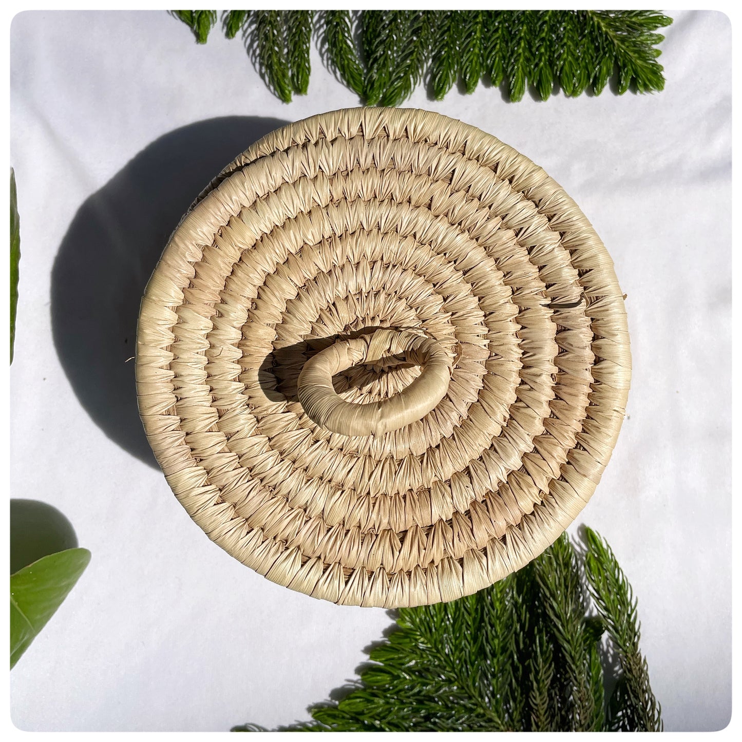 Handwoven Sabai Grass Coaster Set with Lid