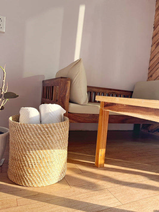 Handcrafted Sabai Grass Laundry Basket - Versatile, Eco-Friendly & Stylish