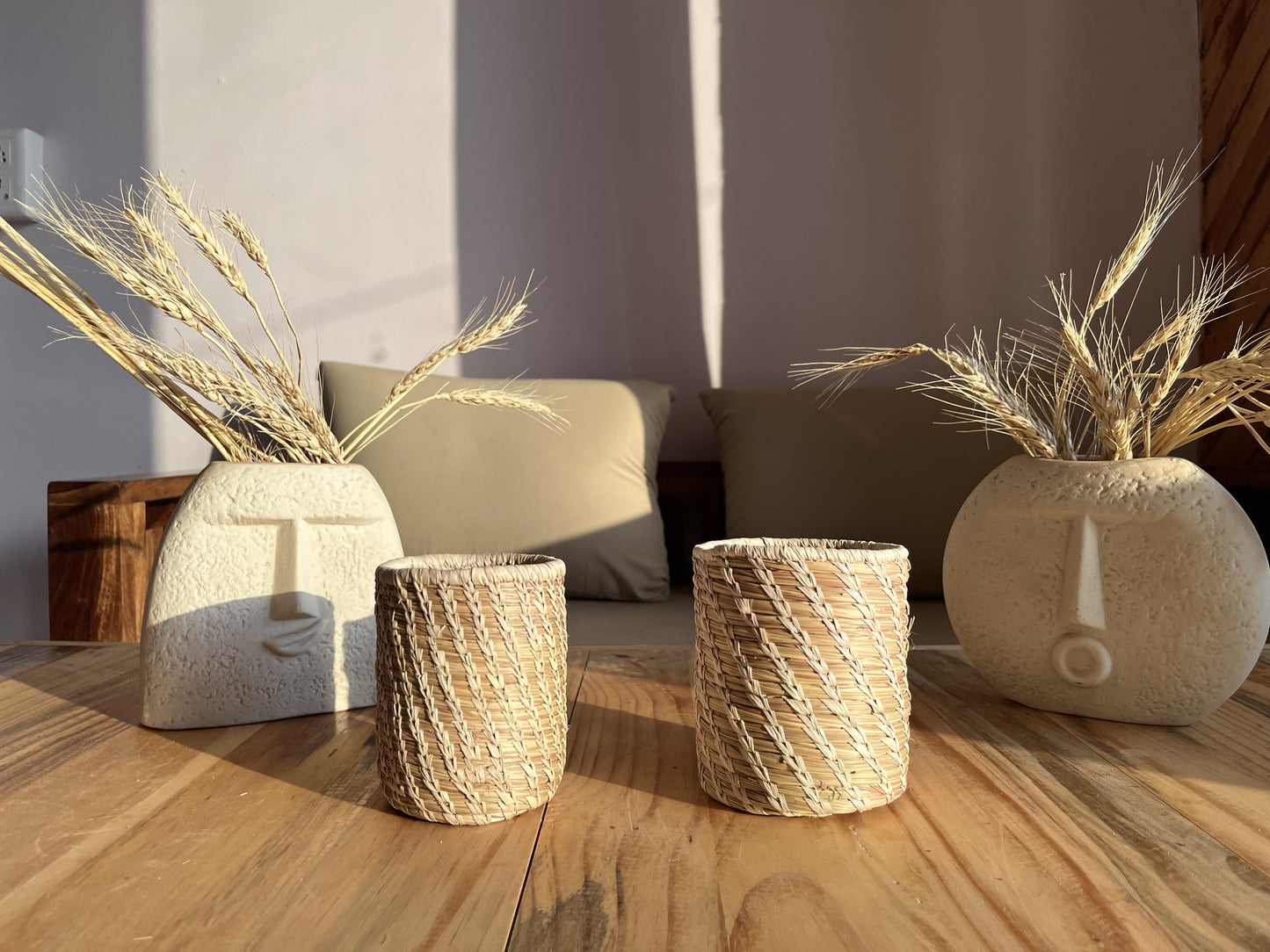 Handcrafted Sabai Grass Stationery Holder - Eco-Friendly, Versatile & Stylish Desk Organizer