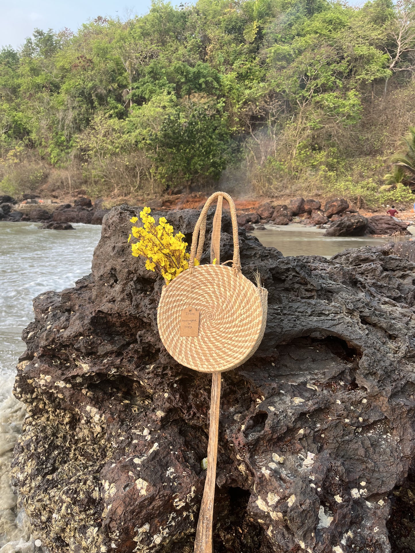 Handcrafted Sabai Grass Round Shoulder Bag - Eco-Friendly, Versatile & Stylish Outing