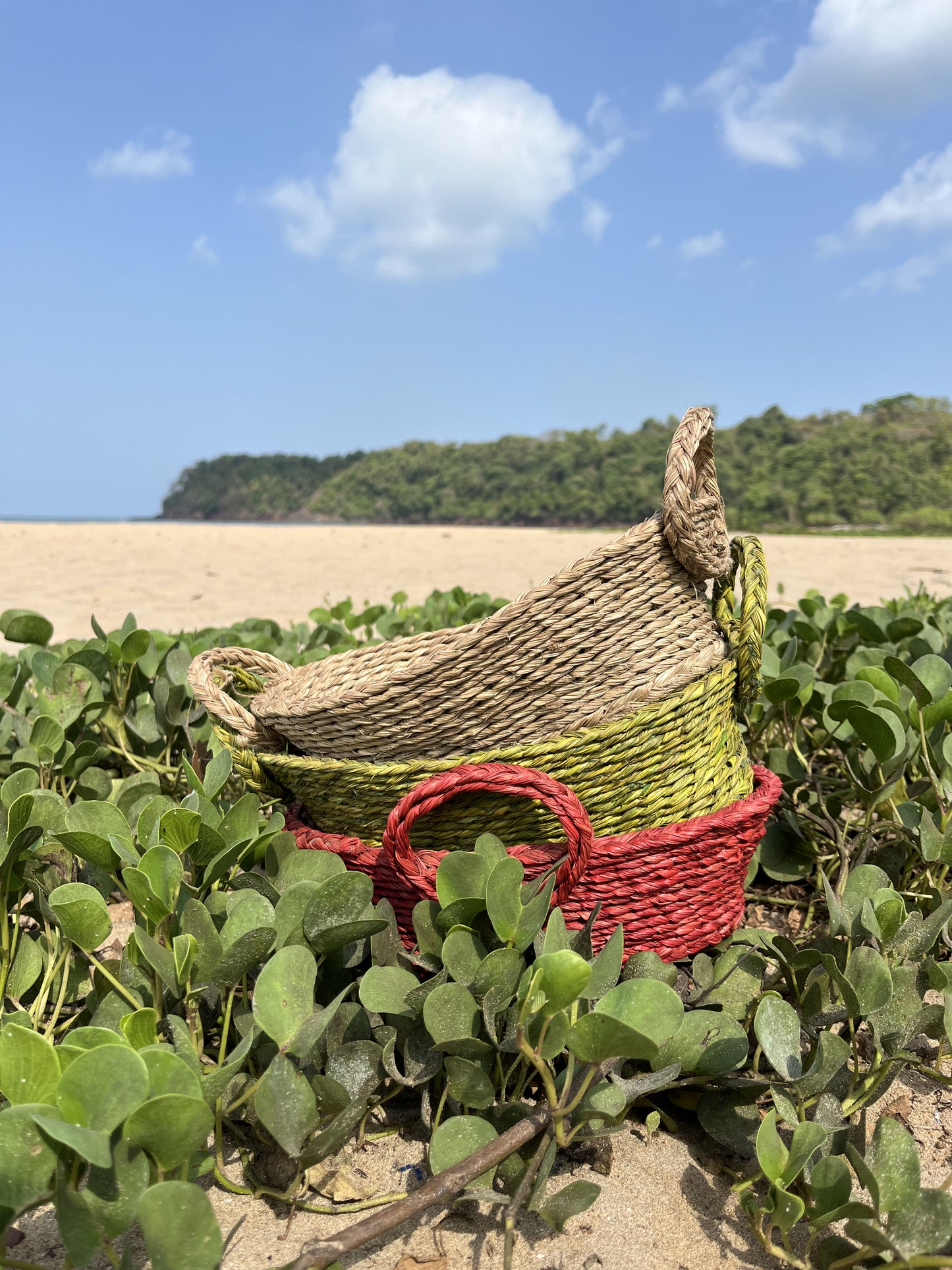 Handcrafted Sabai Grass Bread Basket with Handles - Multi-Purpose & Eco-Friendly