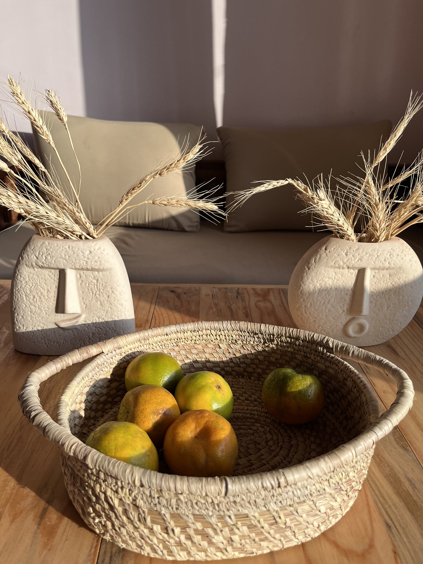 Handcrafted Sabai Grass Fruit Tray with Handles - Versatile, Eco-Friendly & Stylish